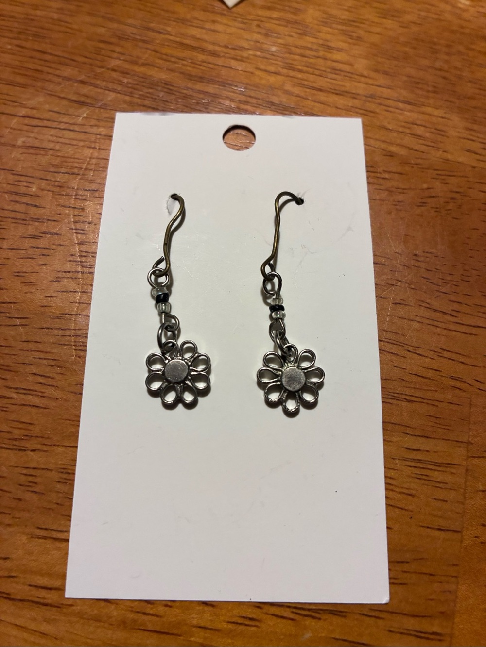 Silver Flower Dangle Earrings